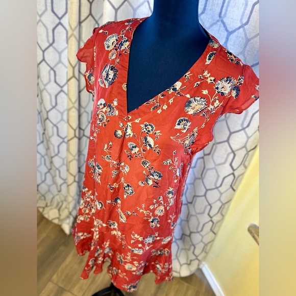 EUC Joie Tandoori Red Silk Almarie B Mini Dress - Picture 5 of 13